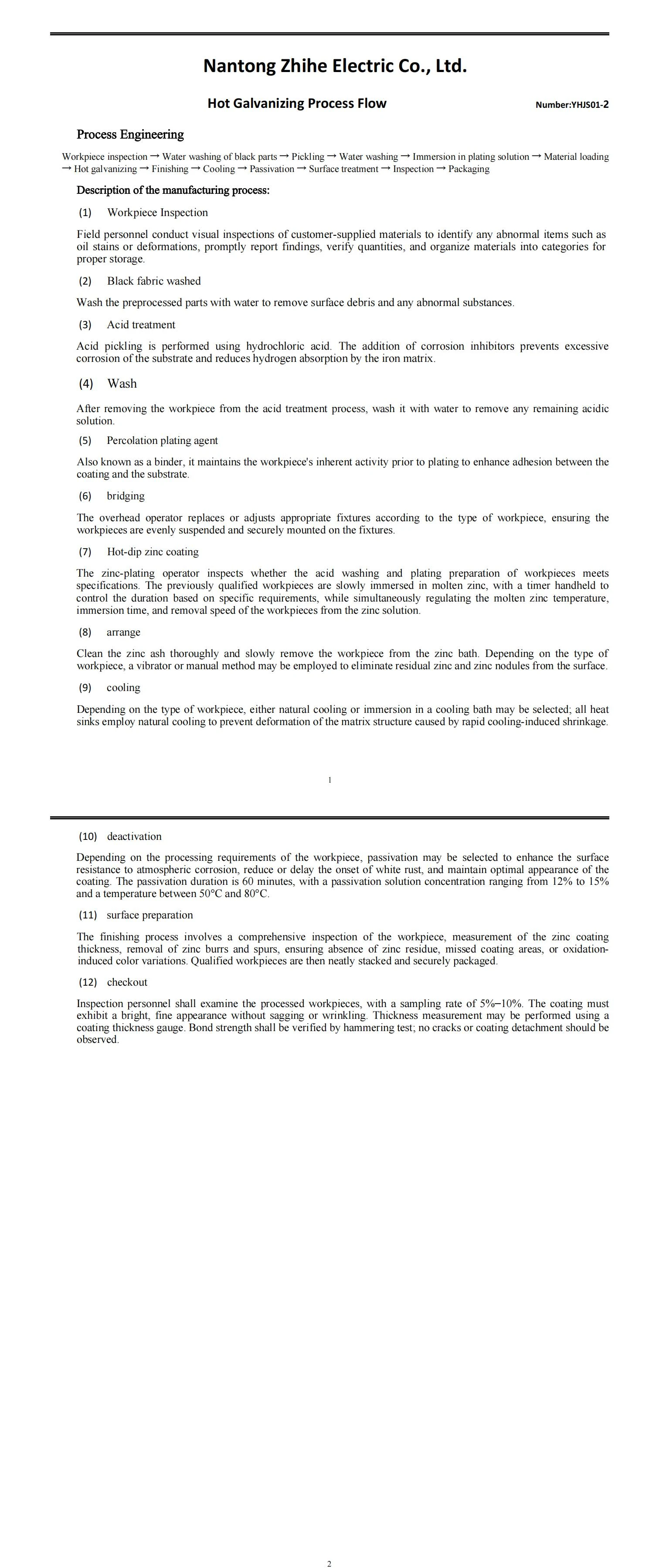 9Hot-dip galvanizing process flow 9Hot-dip galvanizing process flow